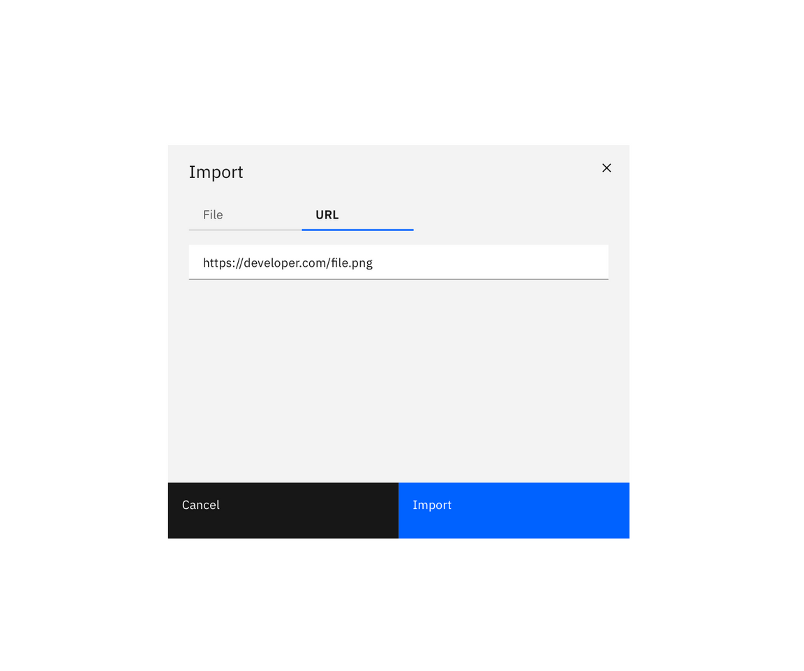 Example of importing with a URL Example of importing with a URL