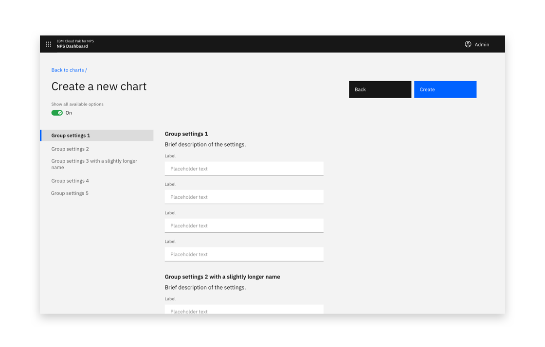 Show all options on and grouped Show all options on and grouped