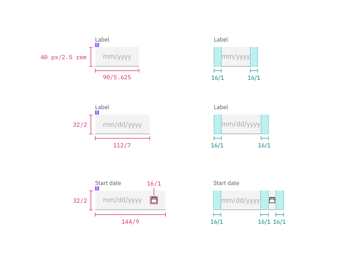Structure for simple and single date pickers Structure for simple and single date pickers