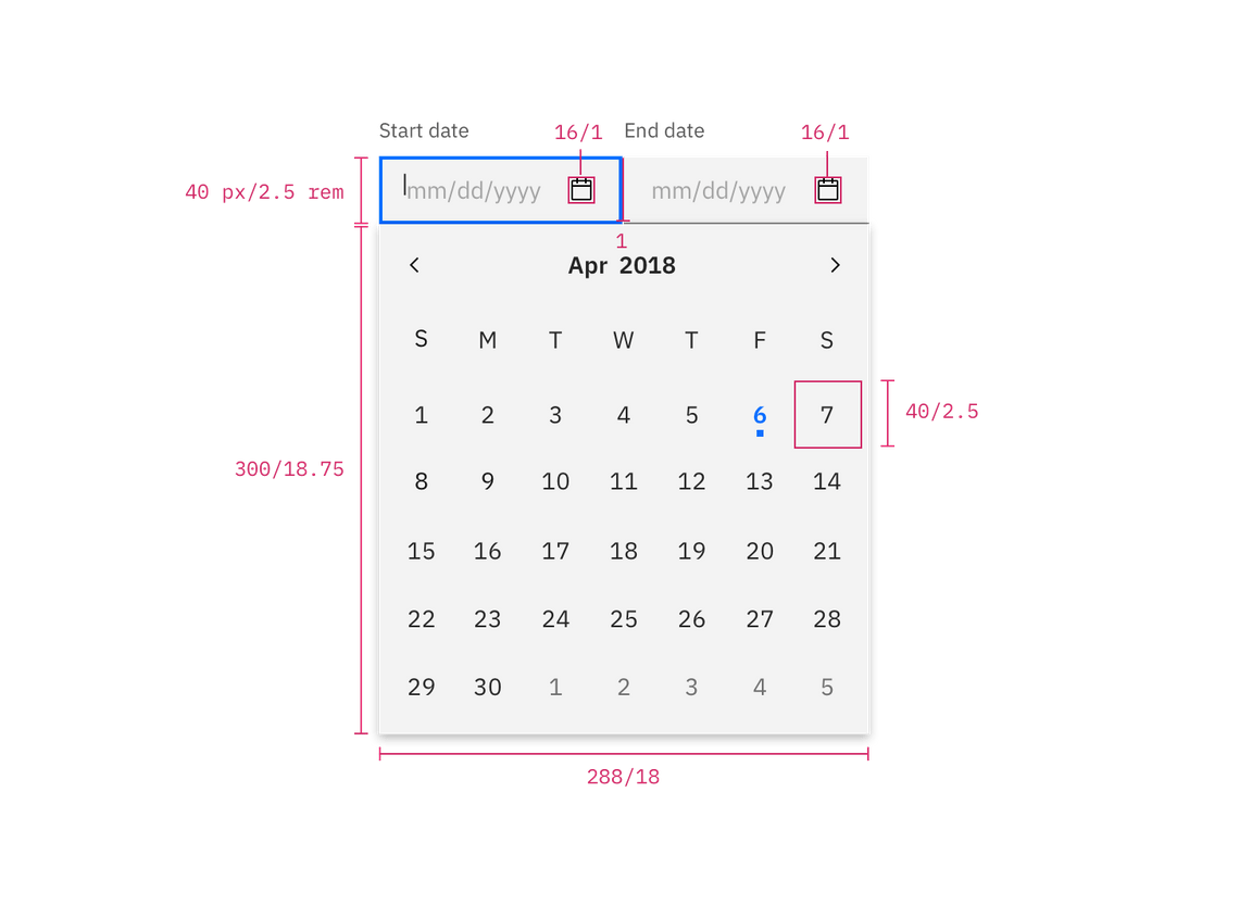 Structure for date picker Structure for date picker