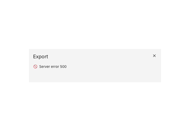 Example of an error state modal Example of an error state modal