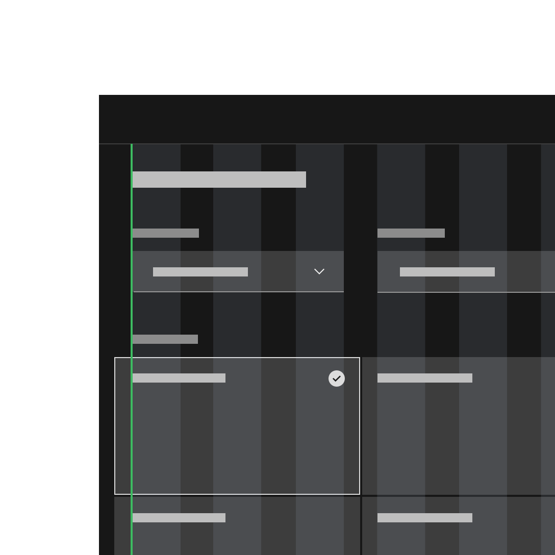 Do apply different grid modes to different components (like input fields with labels and tiles). Do apply different grid modes to different components (like input fields with labels and tiles).