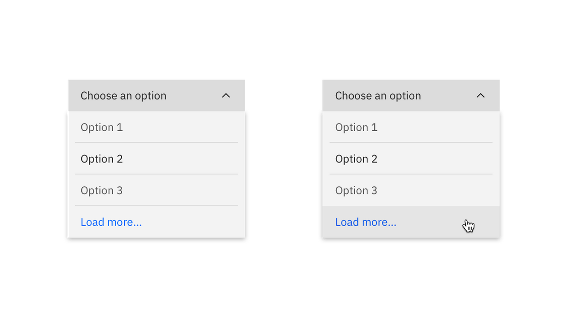 Example of a **Load more** button Example of a **Load more** button