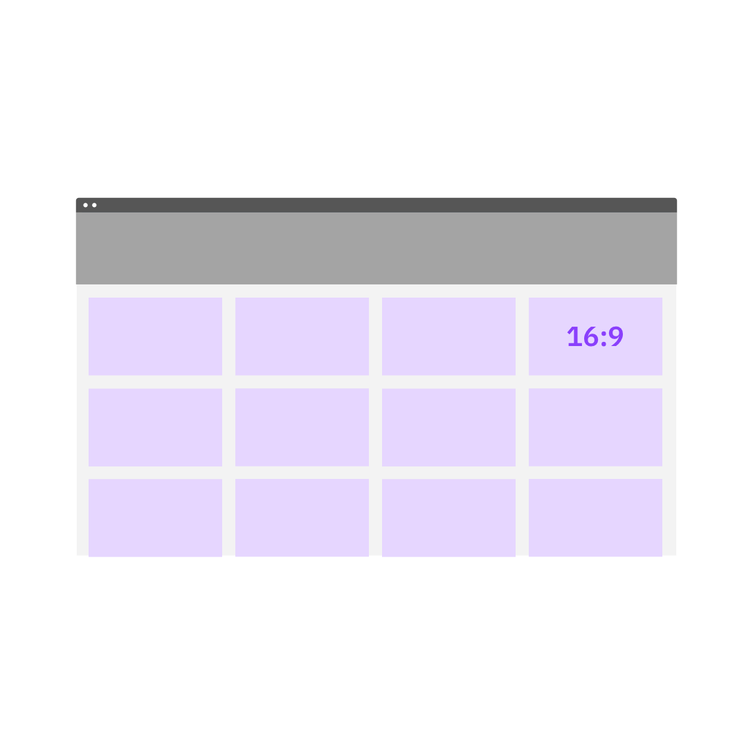 Do use a designated aspect ratio for a grid of same-size fixed ratio tiles. Do use a designated aspect ratio for a grid of same-size fixed ratio tiles.