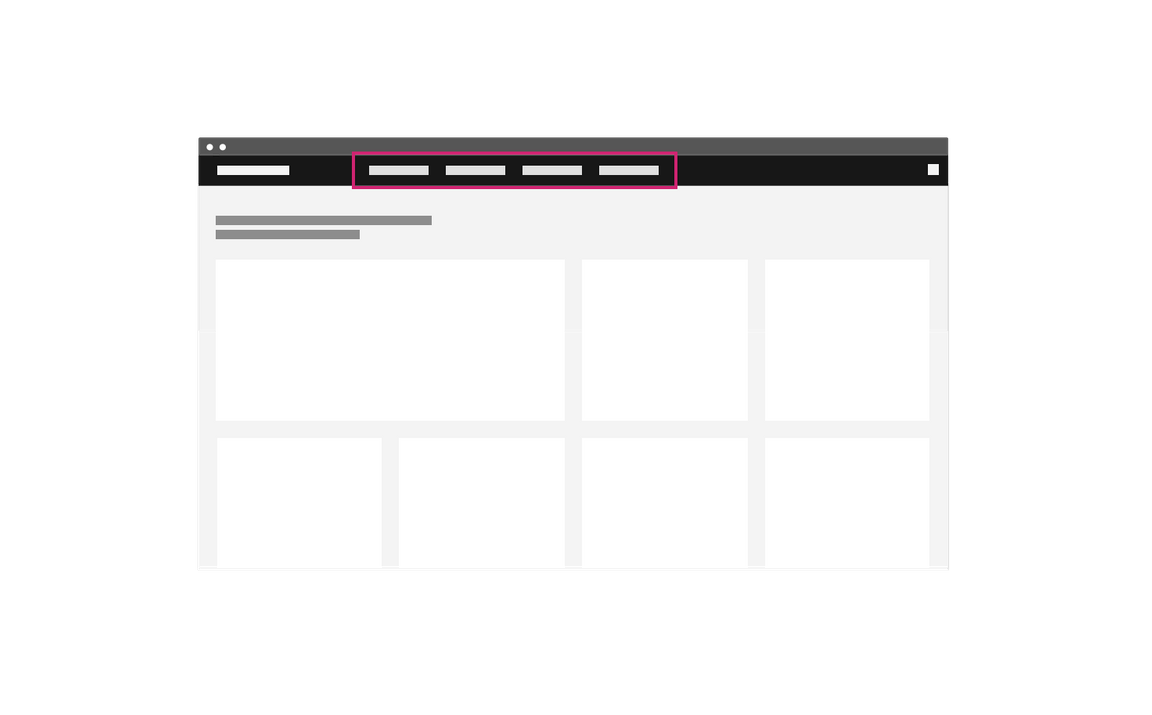 Example of a header as the global navigation Example of a header as the global navigation