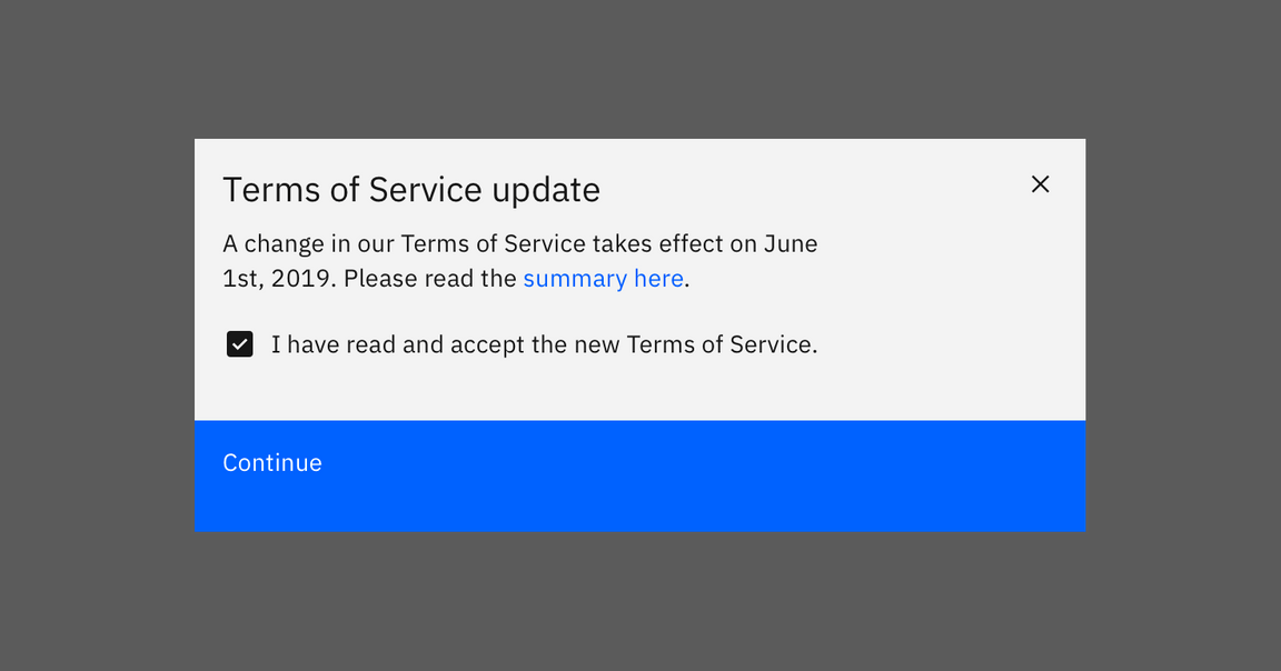 Primary button in a modal Primary button in a modal
