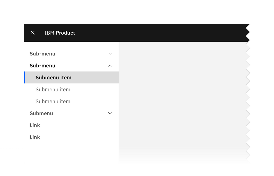 UI shell side-nav example. UI shell side-nav example.
