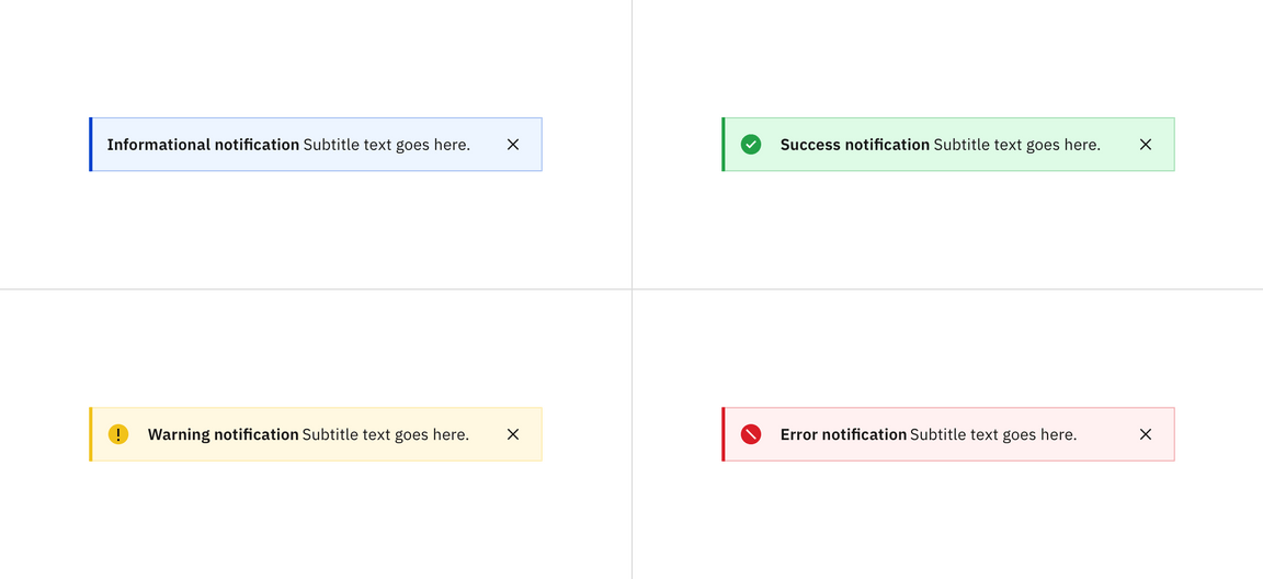 Example of notification status Example of notification status