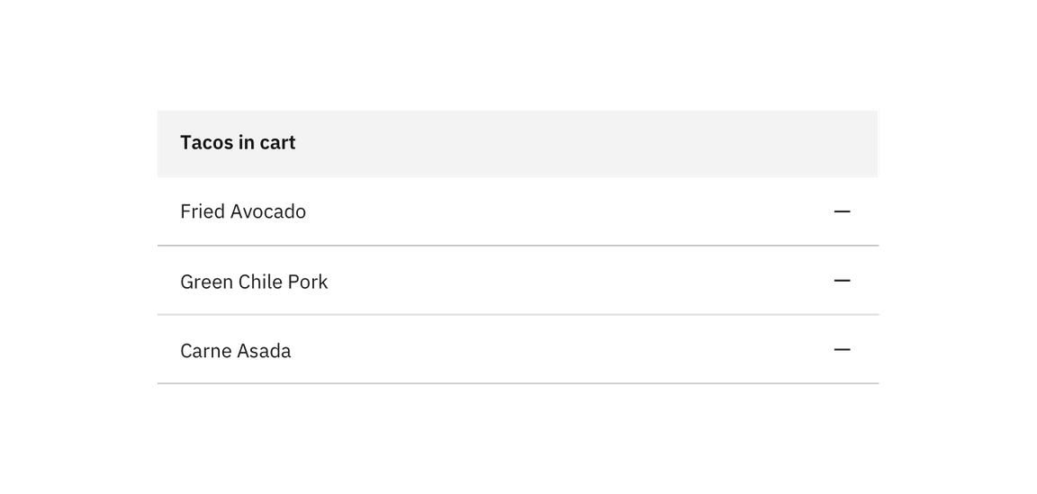 Example of Remove in a Structured List Example of Remove in a Structured List