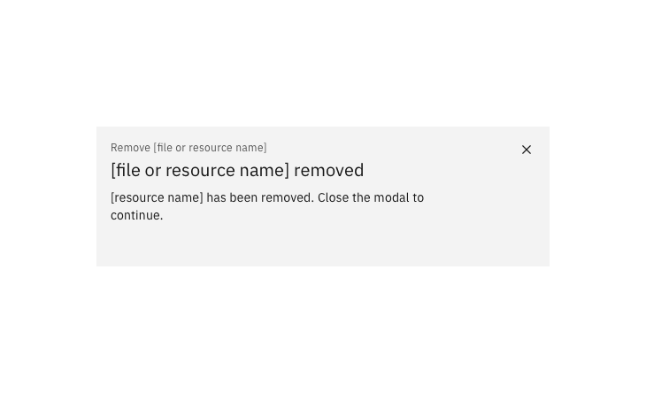 Example of a remove successful modal Example of a remove successful modal