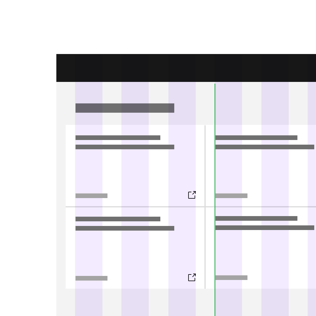 Do keep all type (inside and outside containers) aligned with the column grid. Do keep all type (inside and outside containers) aligned with the column grid.