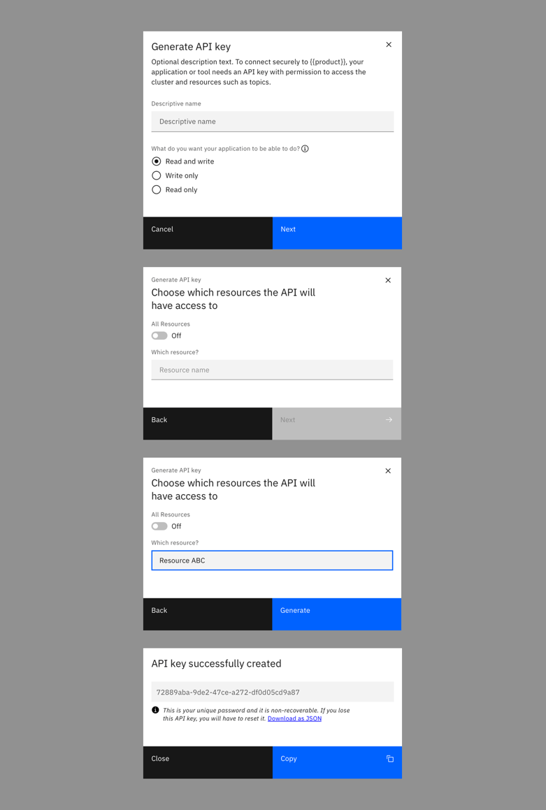 Example of a restricted API key generation Example of a restricted API key generation