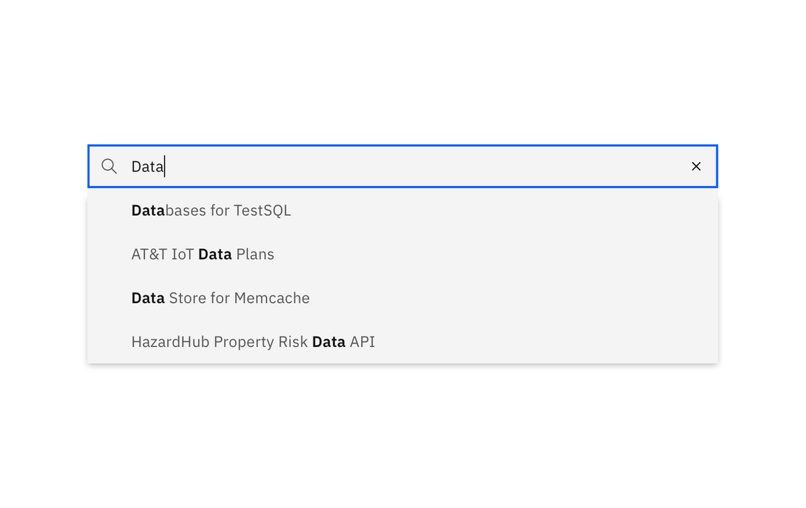 Example of an active search field Example of an active search field