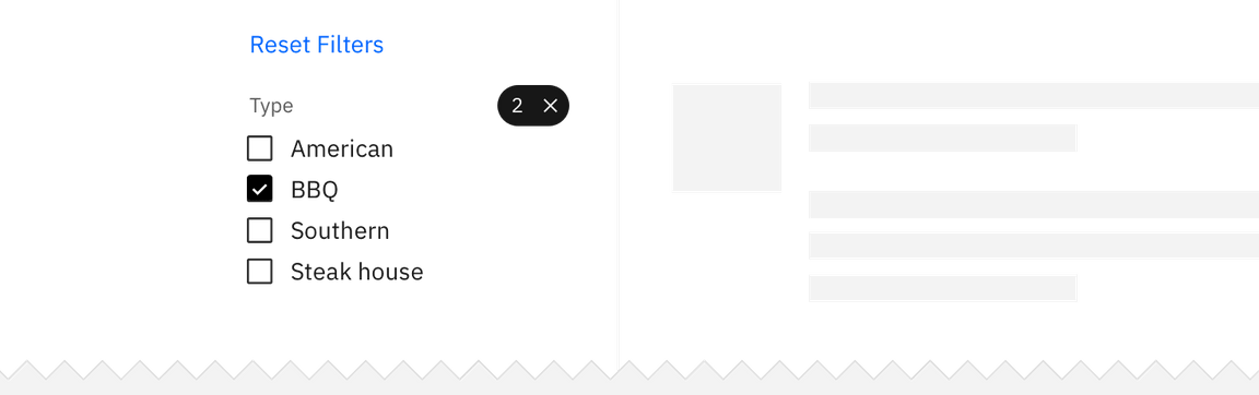Filter reset example Filter reset example