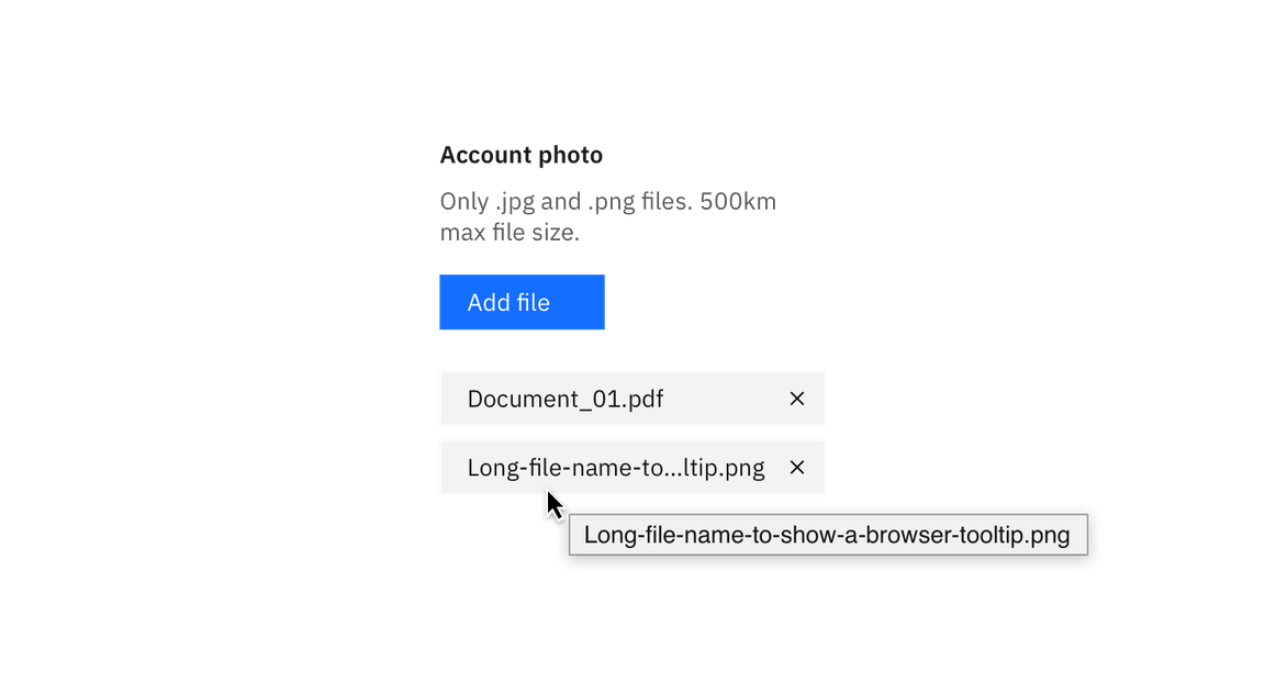 Example of a browser tooltip being used for truncation. Example of a browser tooltip being used for truncation.