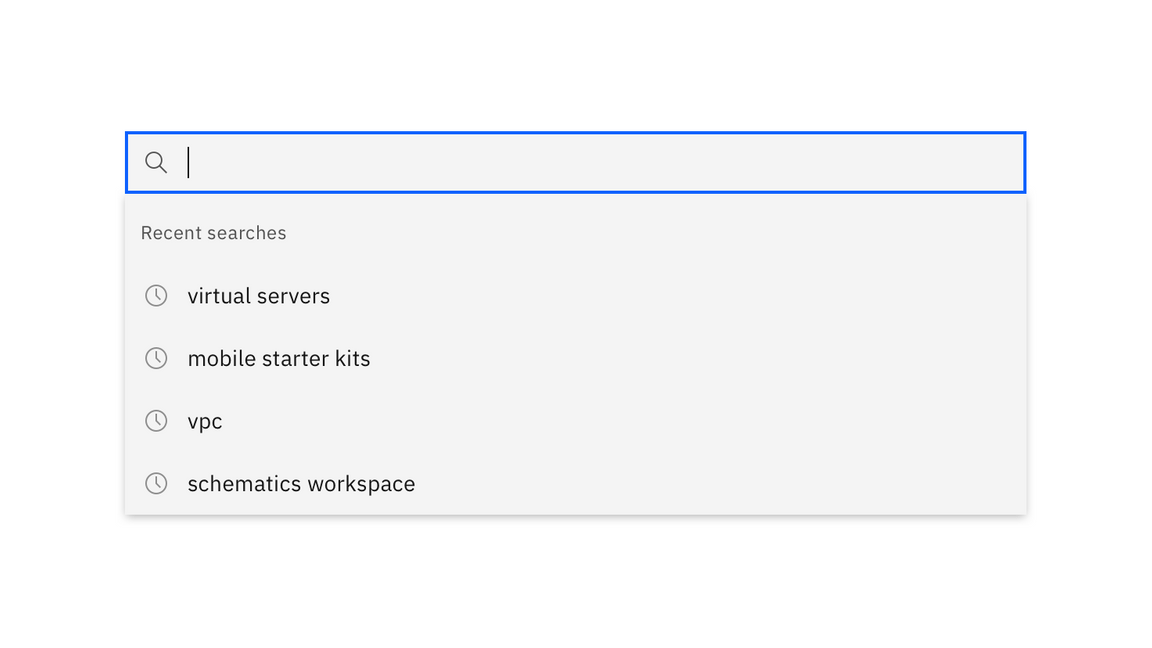Example of recent search suggestions Example of recent search suggestions