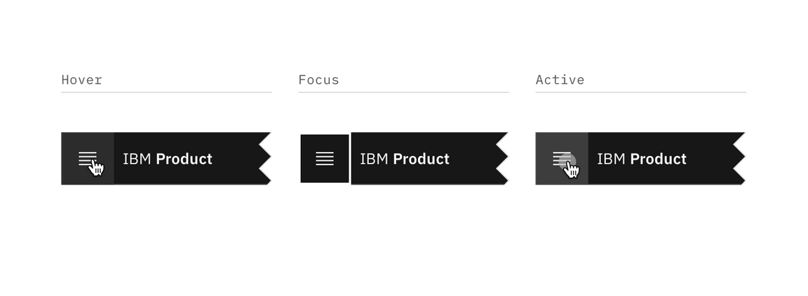 Menu trigger interactive states Menu trigger interactive states