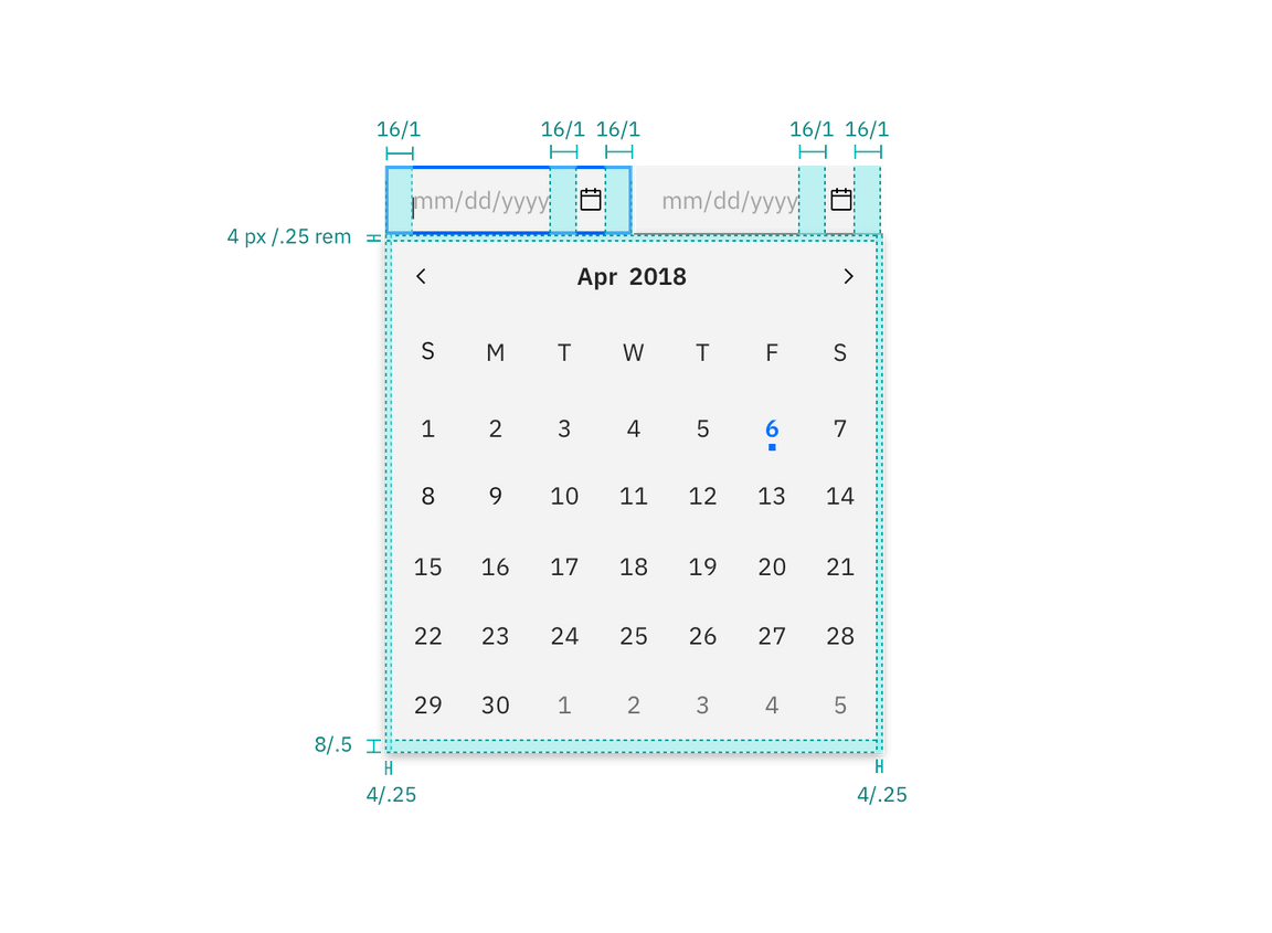 Spacing for date picker Spacing for date picker