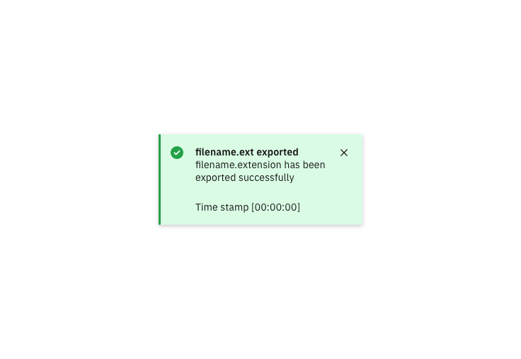 Example of a success notification Example of a success notification