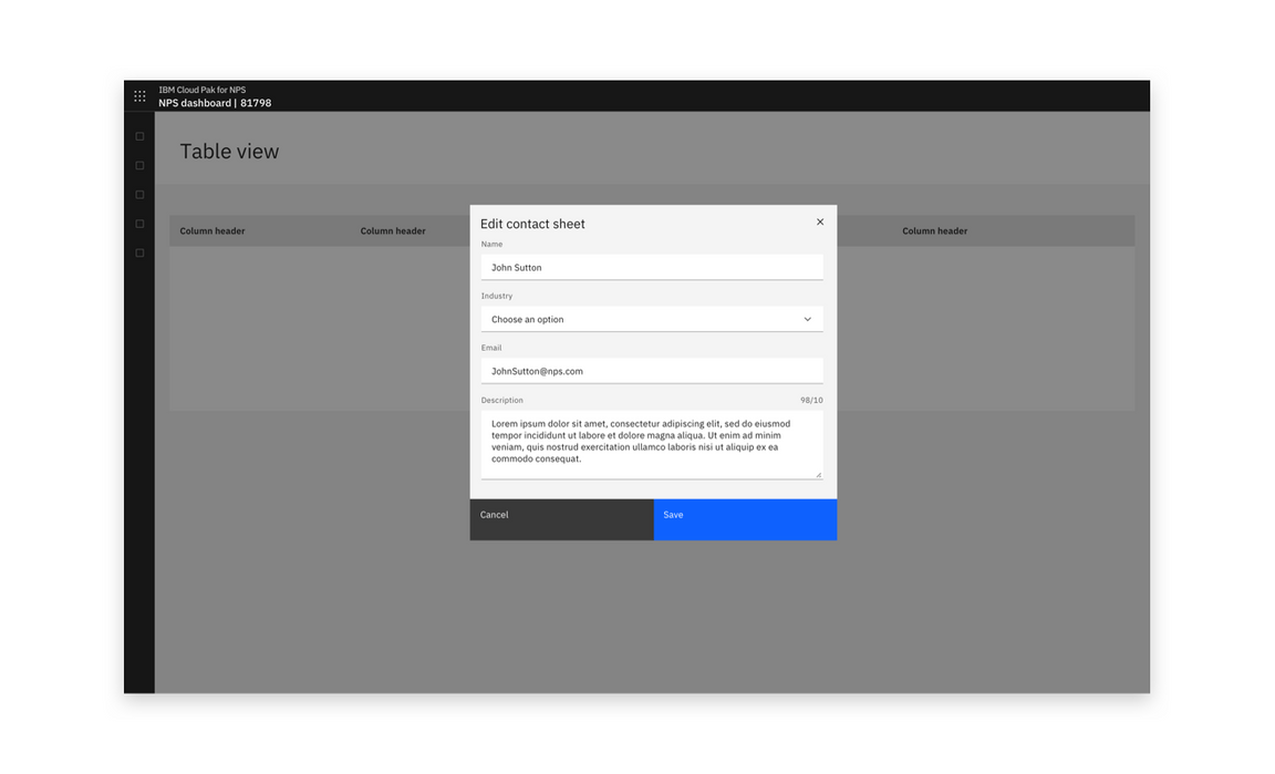 Contextual image of an edit modal Contextual image of an edit modal