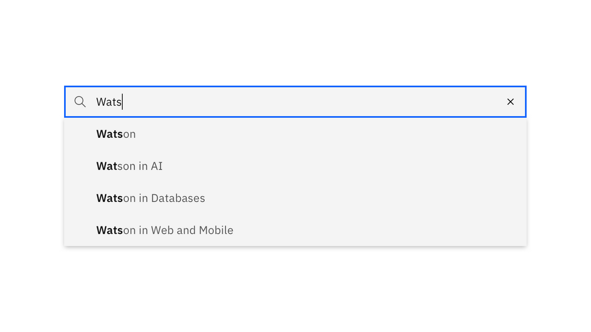 Example of type-ahead suggestions Example of type-ahead suggestions