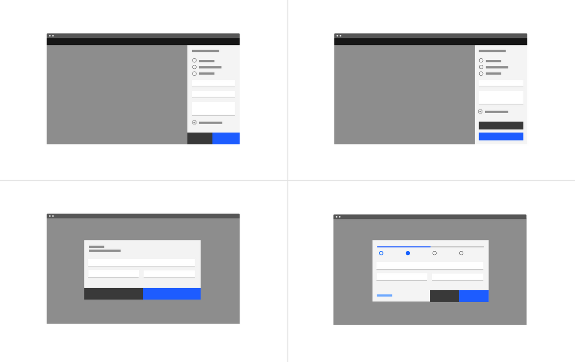 Dialog and side-panel forms Dialog and side-panel forms