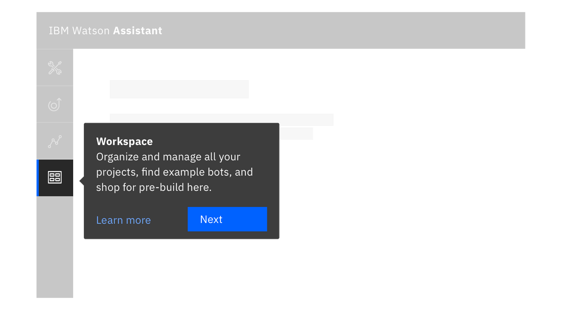 Example of an interactive tooltip in a product walk through. Example of an interactive tooltip in a product walk through.