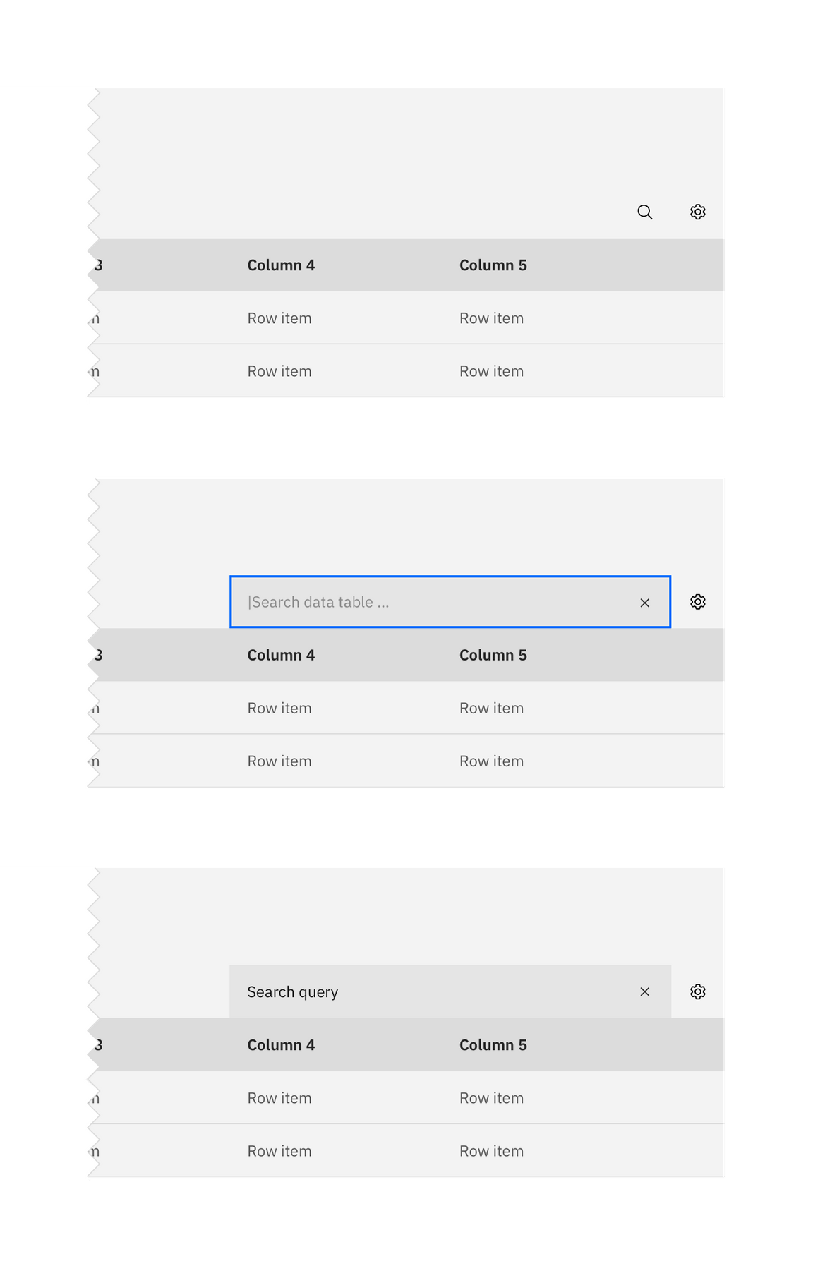data table with search data table with search