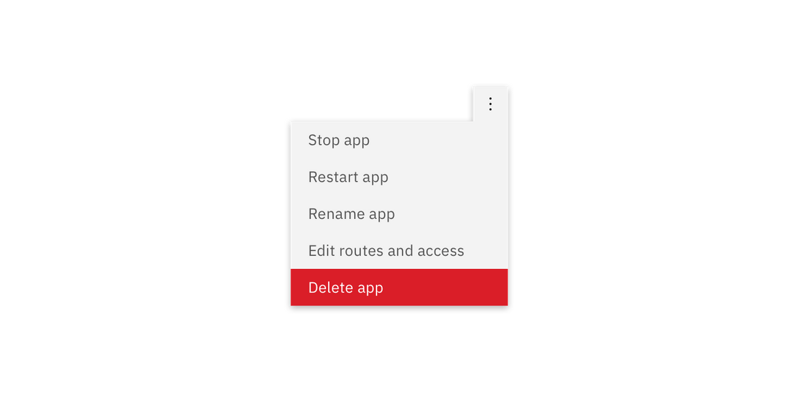 An overflow menu with a significant action An overflow menu with a significant action