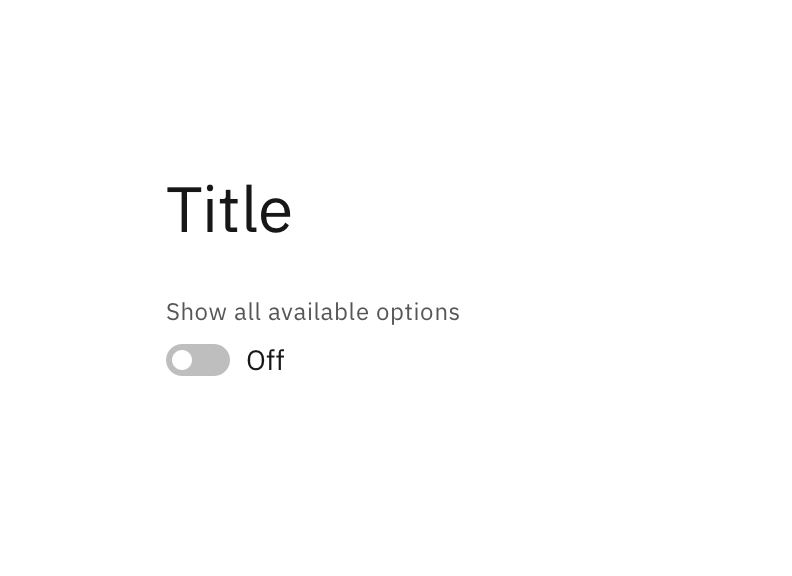 Show all options off Show all options off
