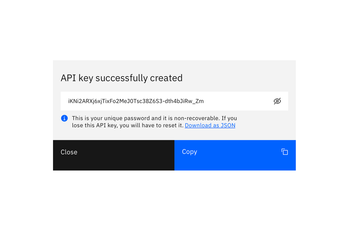 Example of a revealed API key Example of a revealed API key