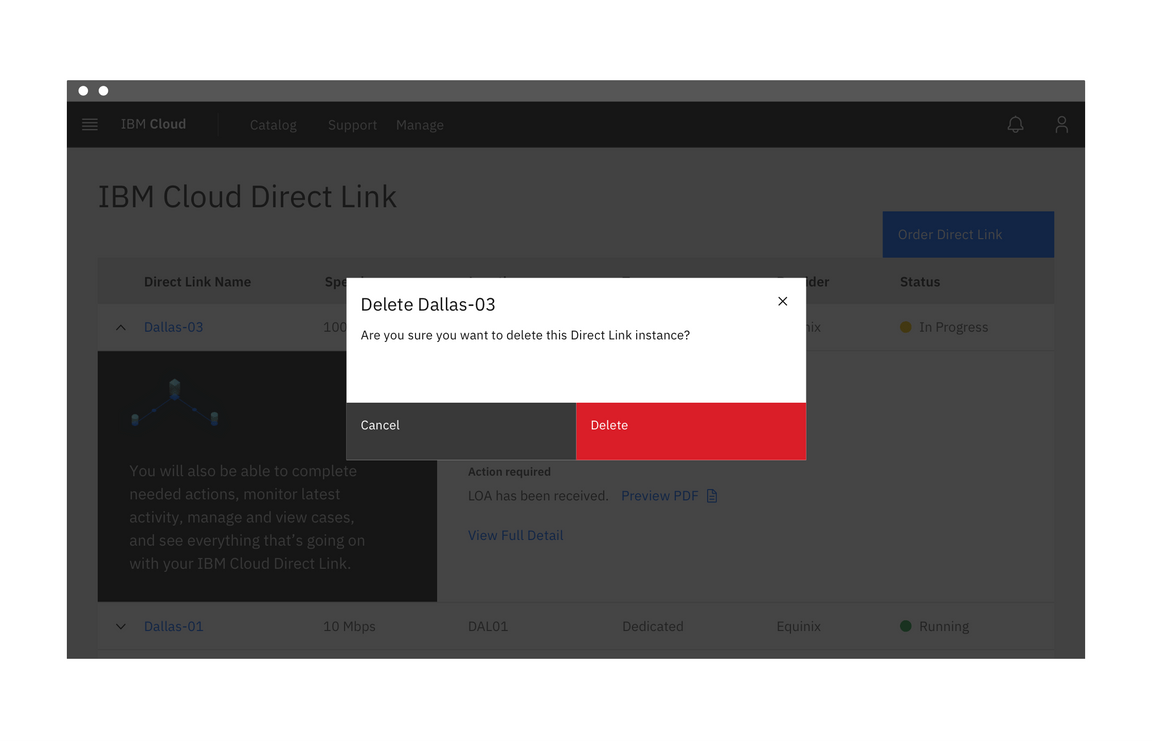 Modal notification in a product Modal notification in a product