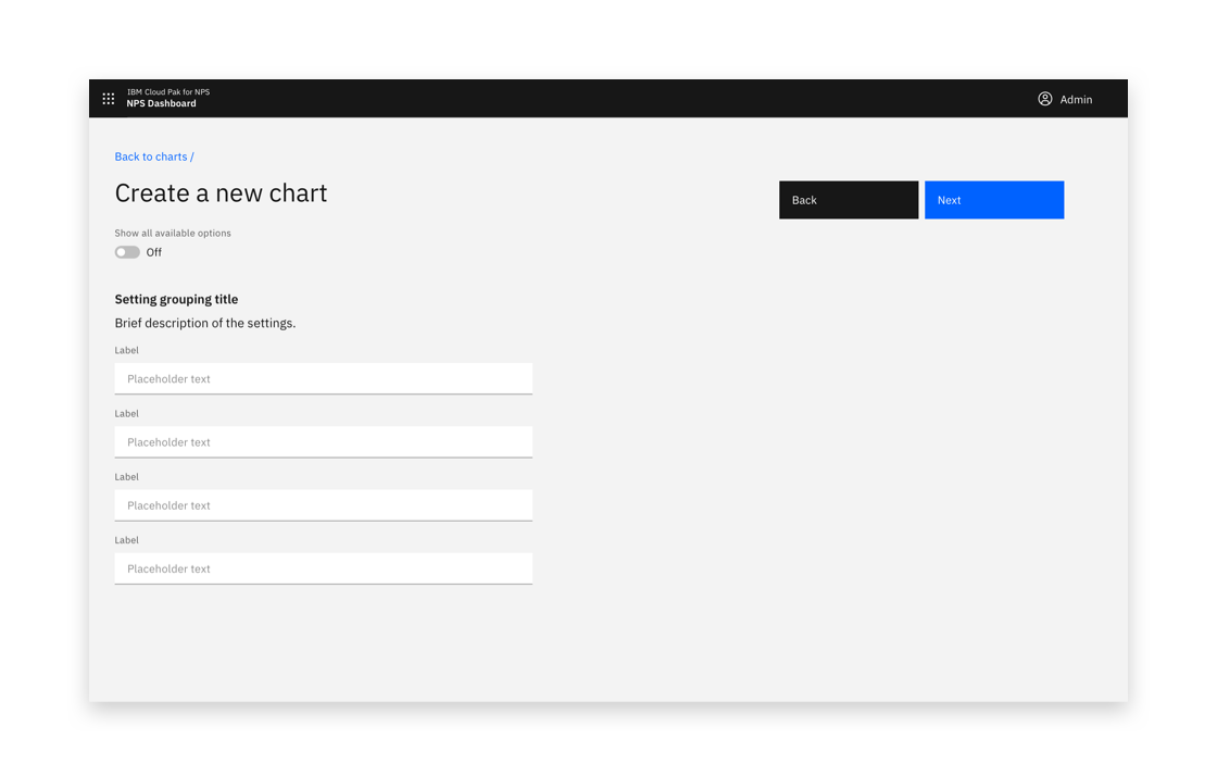 Example of a full-page creation flow Example of a full-page creation flow