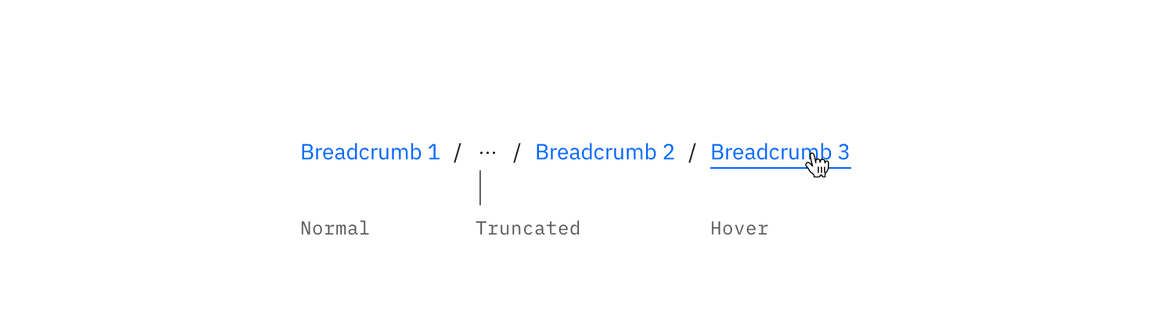 Breadcrumb typography treatment example Breadcrumb typography treatment example