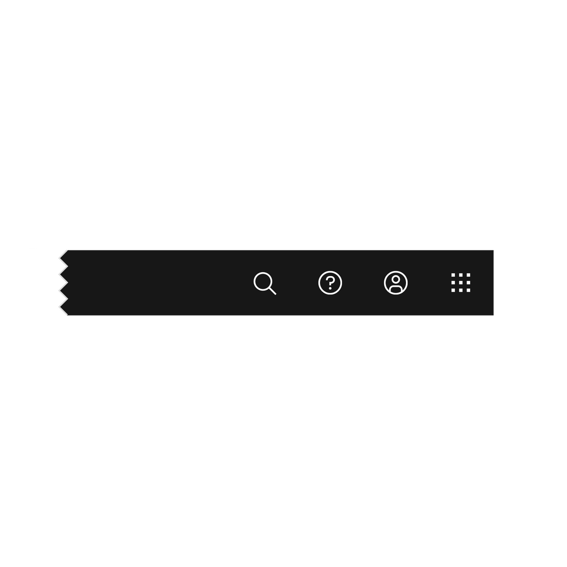 Example of header icons right aligned with no gaps. Example of header icons right aligned with no gaps.
