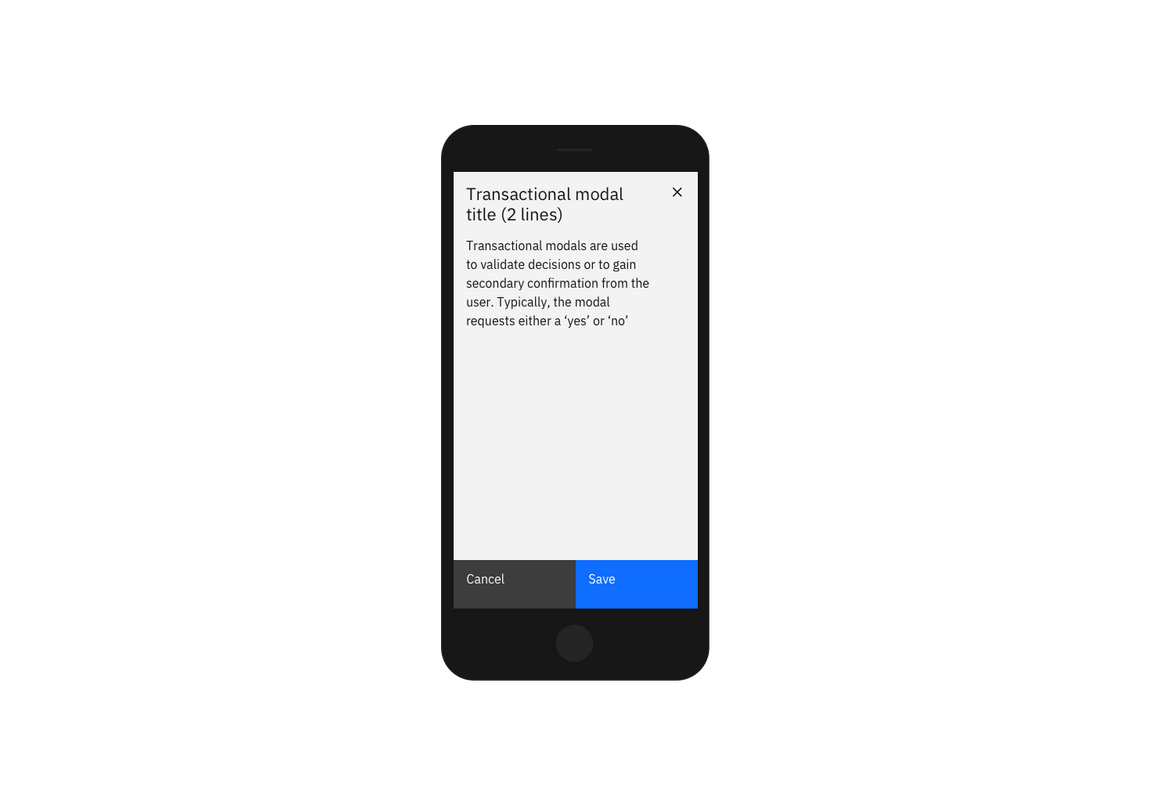 Modal on mobile Modal on mobile
