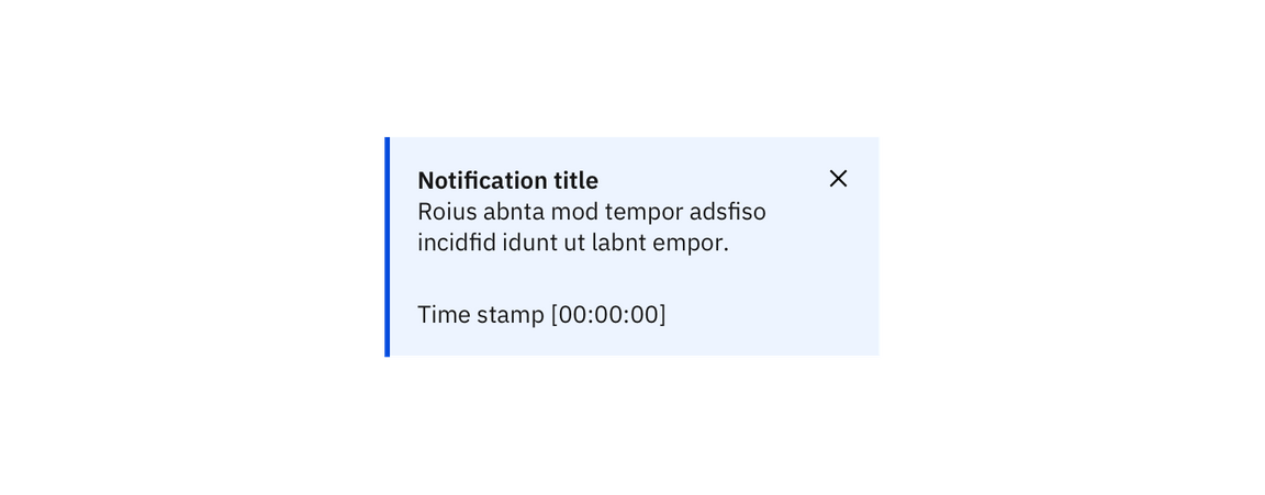 Example of close in an inline notification Example of close in an inline notification